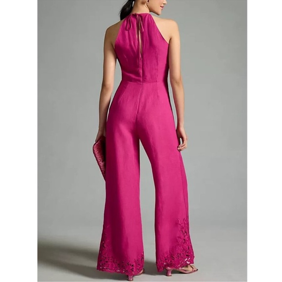 Anthropologie Women’s Jumpsuit Raspberry Size 10 NWT - Picture 2 of 16